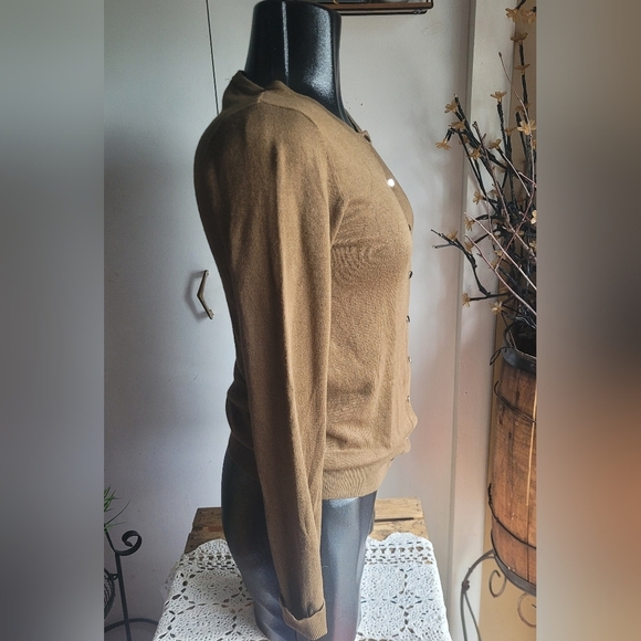 Hunters Olive Green Button Up Sweater M - Picture 4 of 6